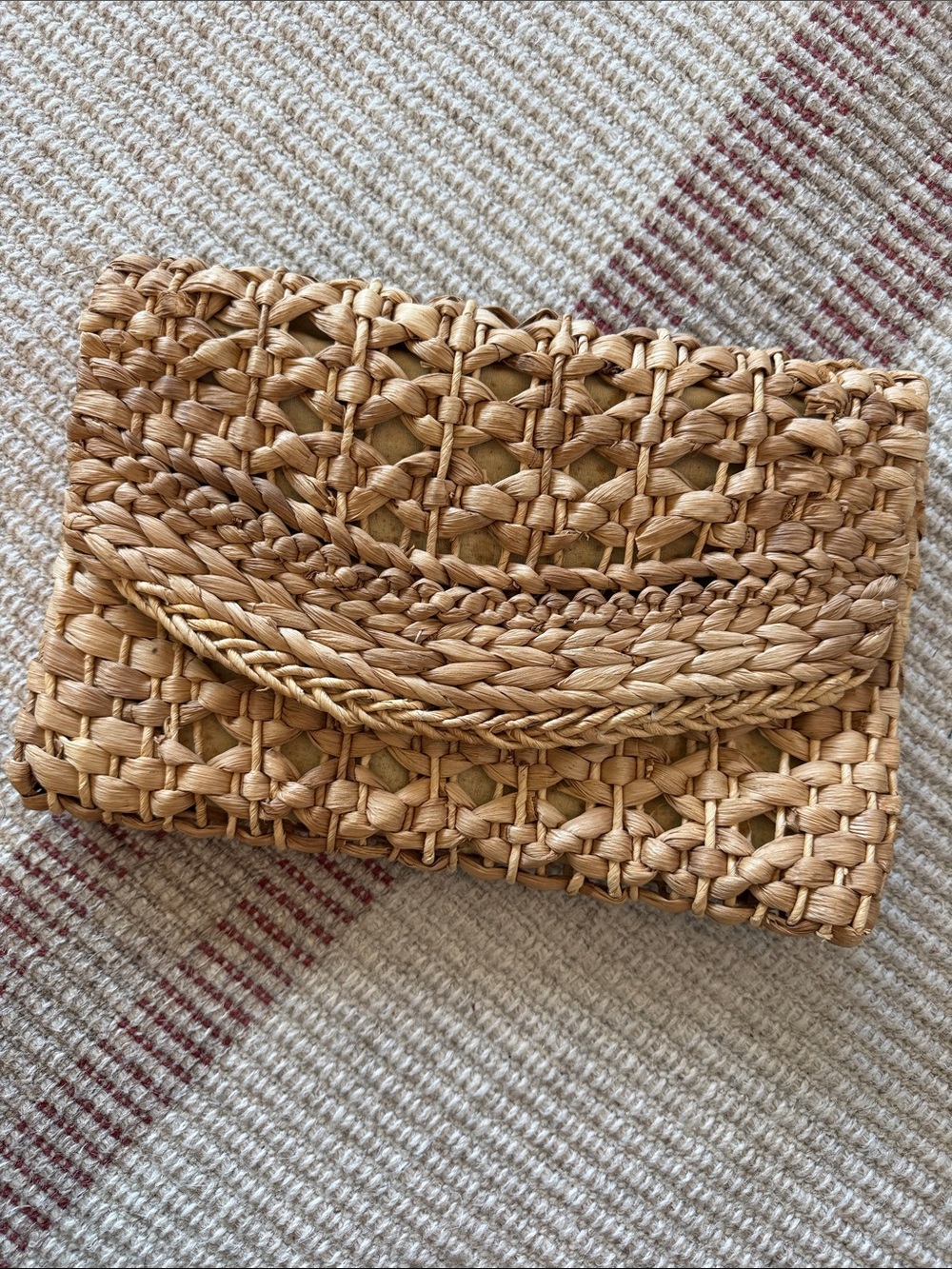 Woven rattan clutch
